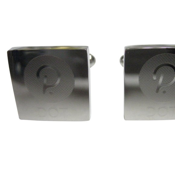 Kiola Designs | Accessories | Silver Toned Square Etched  Silver Toned Square Etched Polkadot Coin Cryptocurrency Blockchain Cufflinks